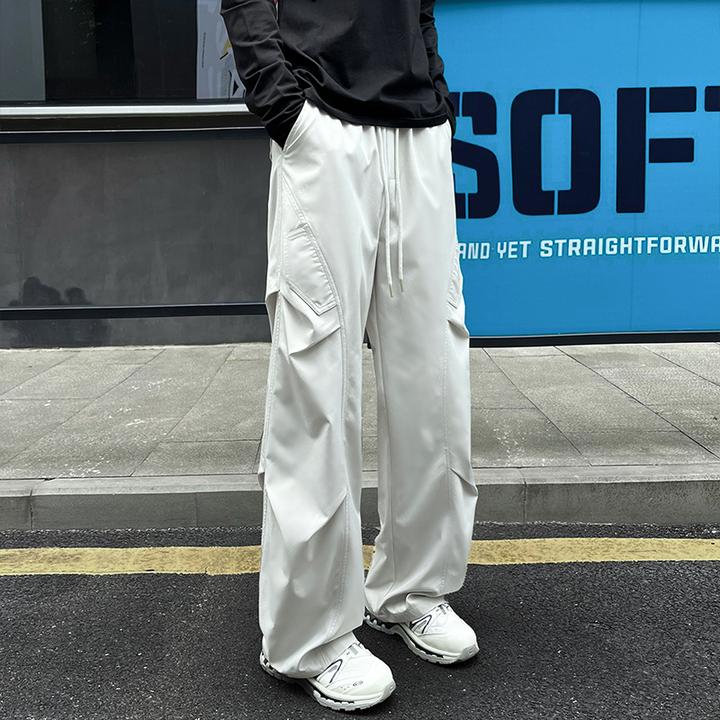 真维斯美式褶皱工装伞兵裤男秋季2025新款直筒宽松潮牌运动休闲裤