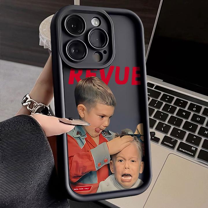 剪发男孩适用iphone16苹果手机壳15promax金刚砂14软13全包1211