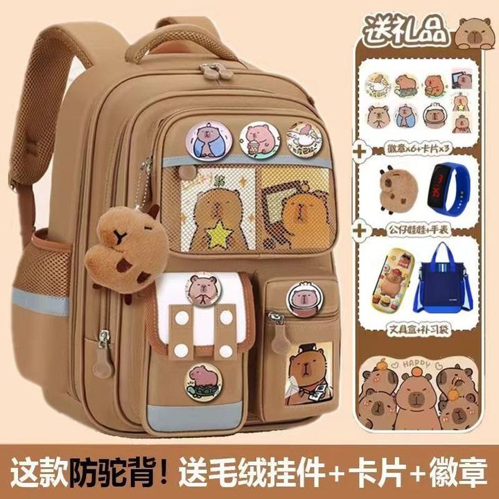 新款小学生书包男生一二四六年级背包减负护脊大容量双肩包-