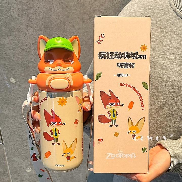 疯狂物城联名保温杯尼克朱迪杯上专吸管杯可高颜值