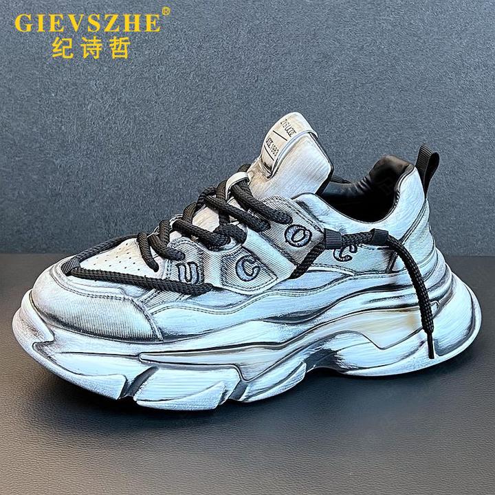 纪诗哲做旧个性老爹鞋男士复古擦色休闲鞋韩版潮流运动鞋百搭男鞋