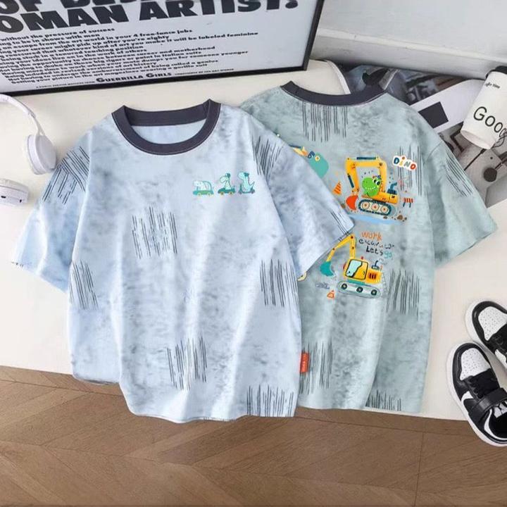 男童夏装上衣儿童薄款冰丝短袖t恤男女童潮牌百搭宽松运动速干衣