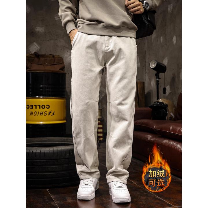 MR.MUDI/穆迪先生美式纯棉工装裤子男秋冬季新款潮牌直筒休闲裤