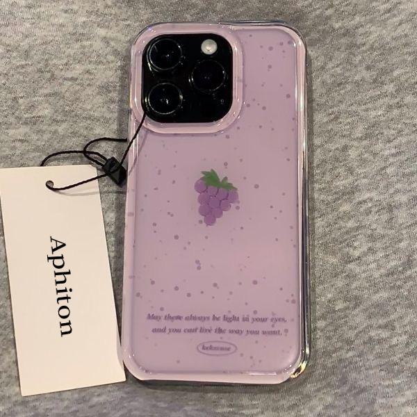 创意满屏泼墨葡萄适用iPhone16pro双层IMD手机壳华为oppo小米vivo