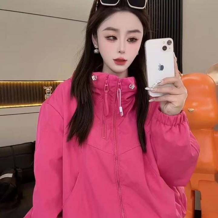 学院风立领棒球服外套女春季2025年新款小个子超好看工装夹克女