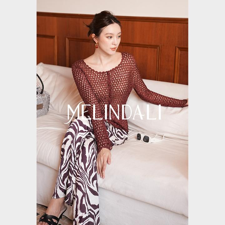 Melinda Li【红曜石】黑标手钩工坊匠人纯手钩高级感针织背心开衫