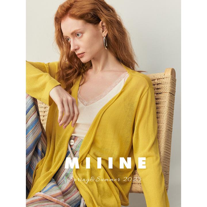 MIIINE 逸蔷衫 两穿式薄款长袖针织开衫外套 宽松无压感