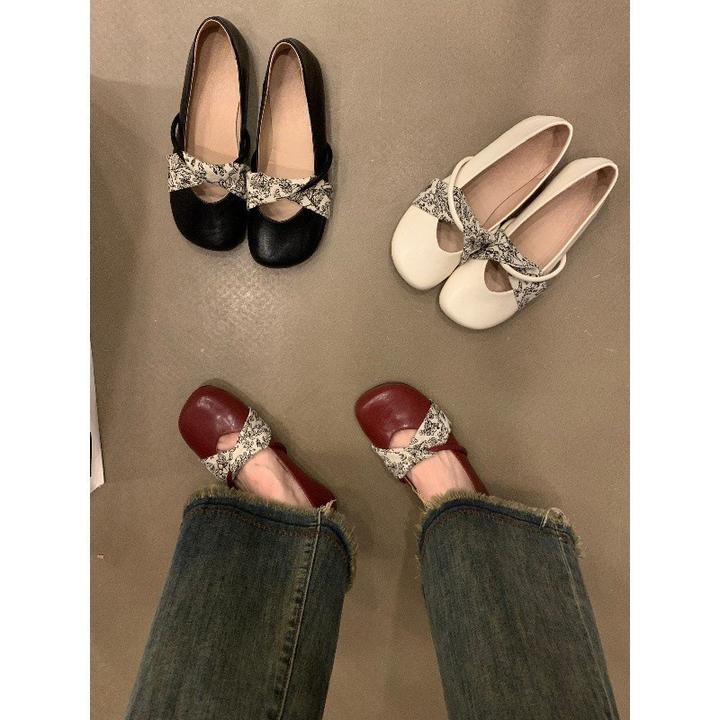 轻奢复古百搭圆头一脚蹬玛丽珍小皮鞋女鞋子不累脚通勤奶奶鞋平底