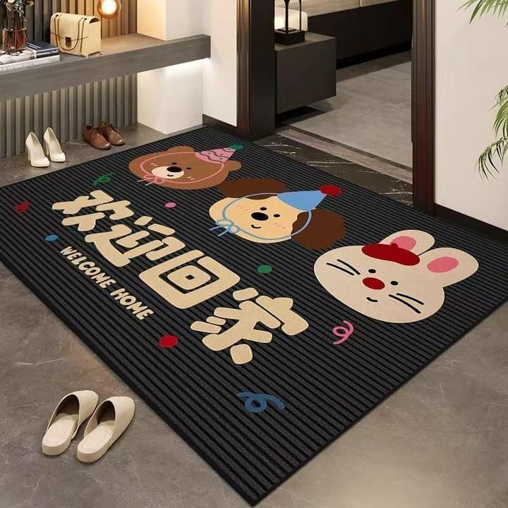 可爱卡通入户门地垫简约玄关进门脚垫垫子耐脏耐磨地毯家用除尘yw