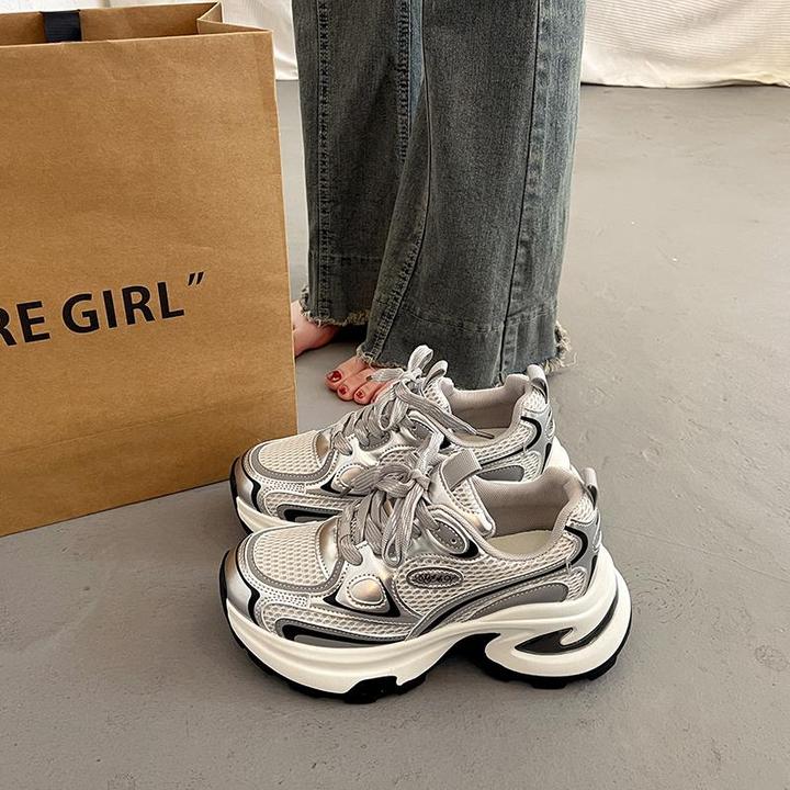 【香港轻奢Sakurano&樱央】爆款百搭厚底老爹鞋女夏季小个子增高202