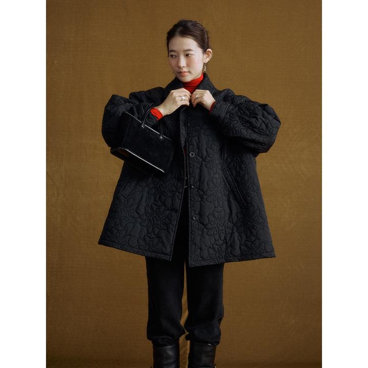 穿出氛围感宽松廓形衔缝肌理感棉服棉衣新款加厚冬季利落大气外套