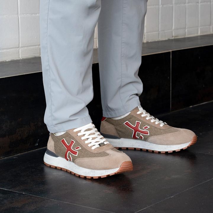 PRMAMITA高端休闲增高男鞋米字鞋复古低帮时尚百搭男士阿甘鞋潮鞋