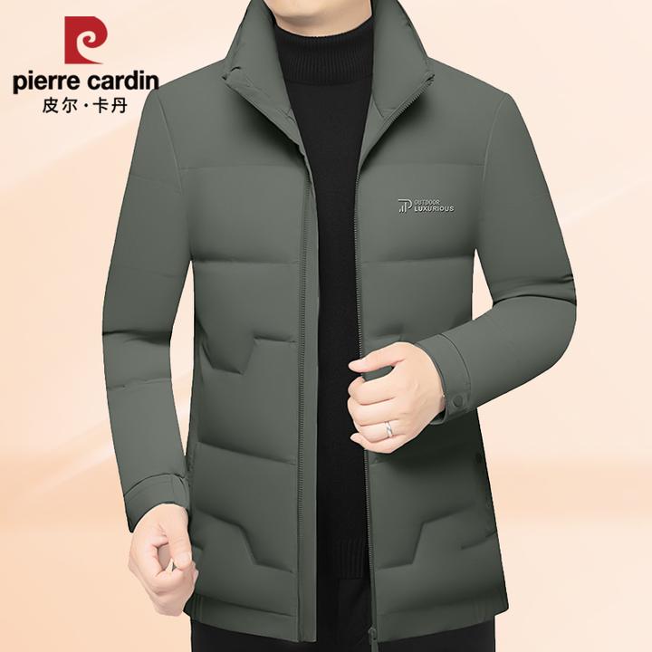 皮尔卡丹新款冬季羽绒服立领外套鸭绒中年男士休闲加厚保暖防寒服