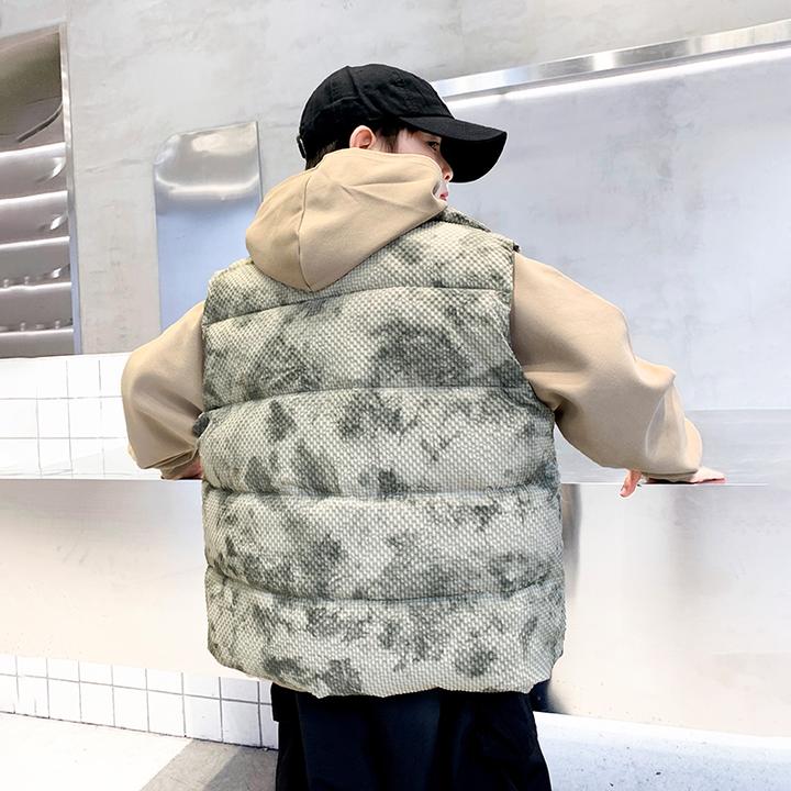 男童迷彩加厚保暖马甲秋冬款2025新款儿童痞帅百搭马夹外穿中大童