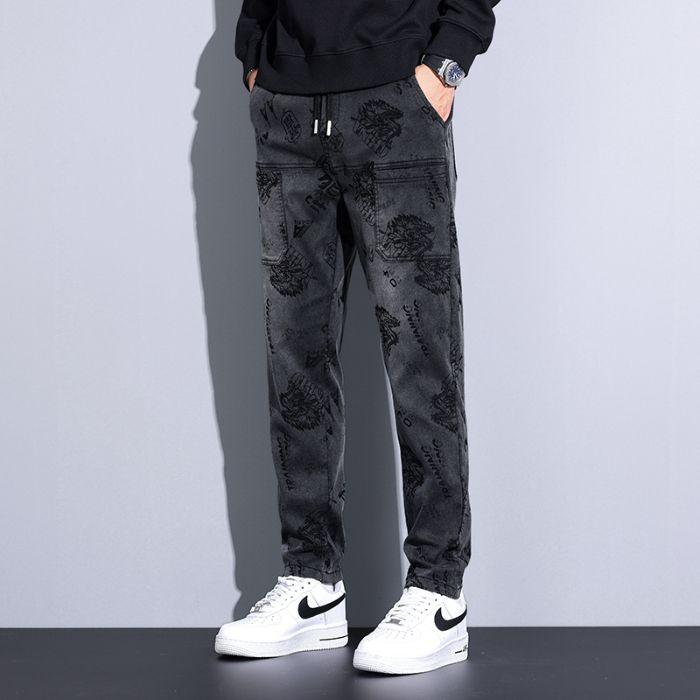 【春夏新款 六口袋 浮雕提花】国潮风休闲裤男宽松直筒试试男士长裤