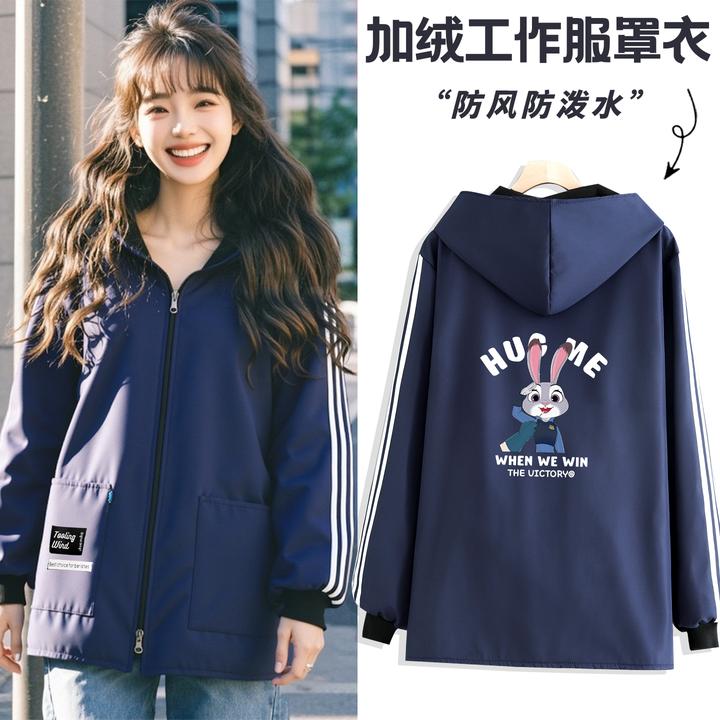 加绒加厚罩衣男女外套厨房家用长袖围裙干活外穿保暖大褂印字定制