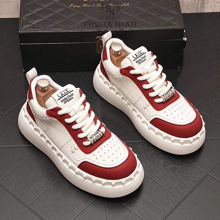 法莎尼亚潮牌休闲鞋春季厚底增高新款男士潮流时尚百搭休闲男鞋