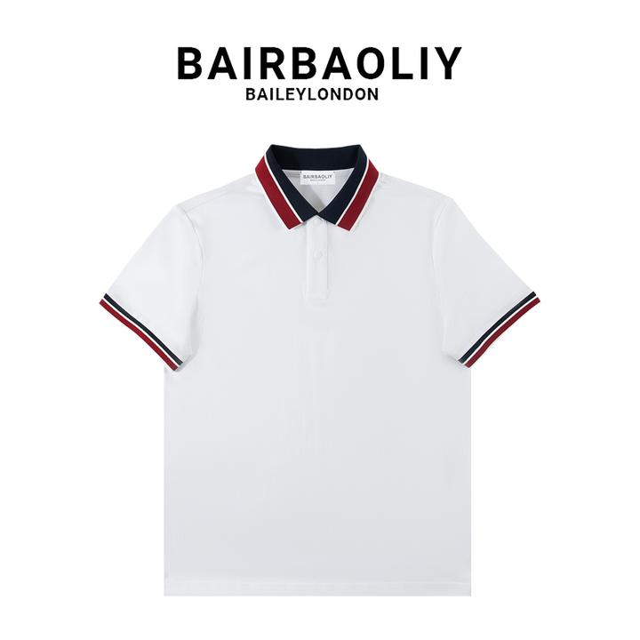 BAIRBAOLIY高端商务休闲短袖POLO衫男士新款春夏潮流撞色翻领上衣