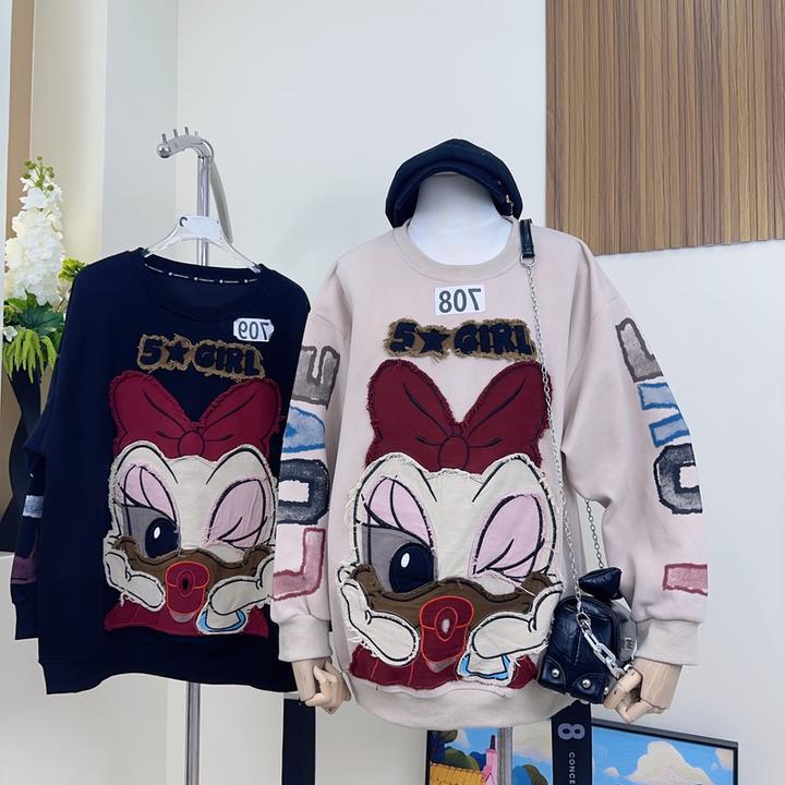 （708/709）y2025新款早秋卡通长袖卫衣女ins韩版印花宽松显瘦上