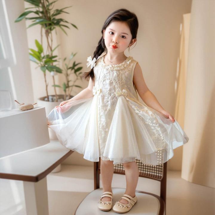 可爱3-6岁潮款夏款女童夏装无袖连衣裙2025新款洋气女孩背心裙子