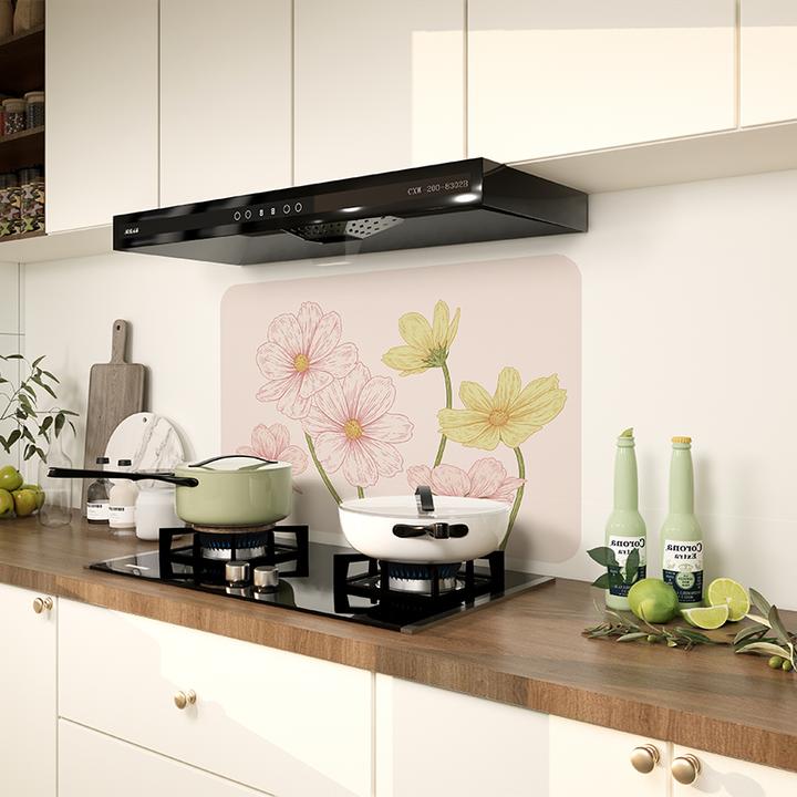 厨房防油贴纸灶台自粘耐高温墙纸防水防火油烟机墙面装饰防潮贴膜