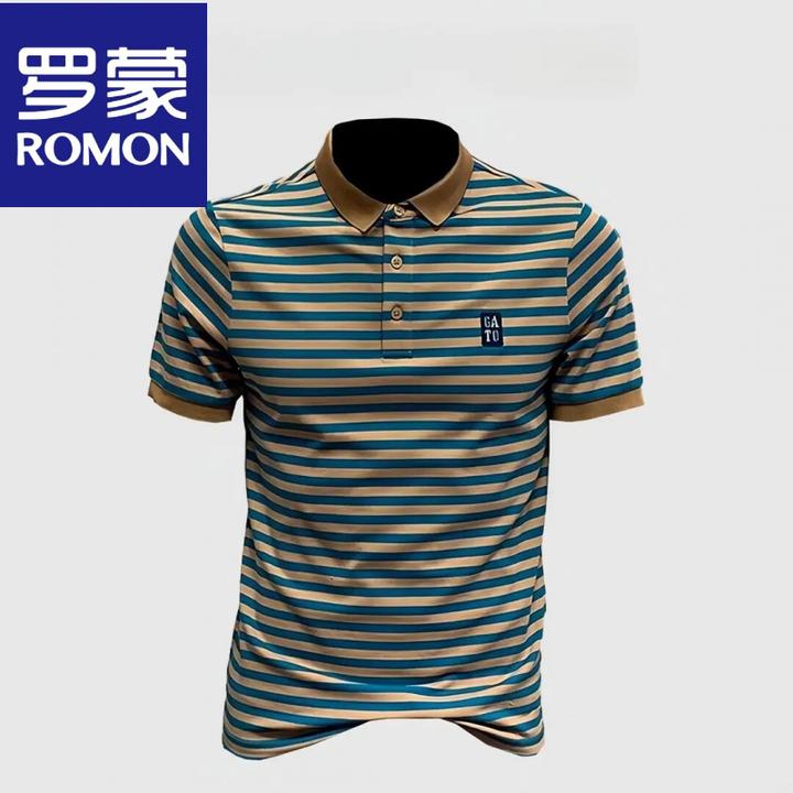 罗蒙男士春夏季新款商务休闲短袖T恤棉质帅气半袖薄款t上衣
