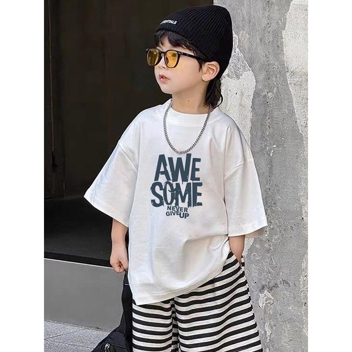 2025青春活力新款儿童t恤夏季短袖半袖常规中大童T恤男孩打底衫