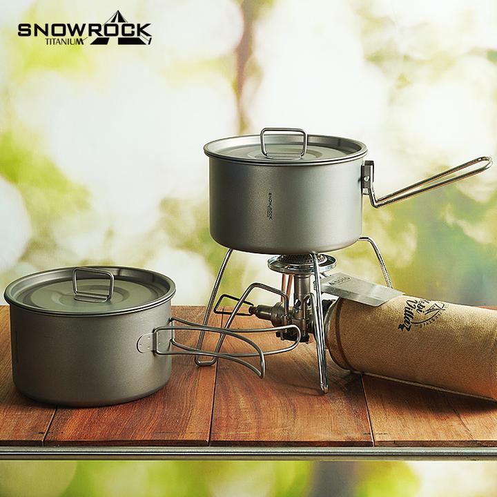 户外纯钛不锈钢可折叠手柄纯钛奶锅单柄锅(1000ml)
