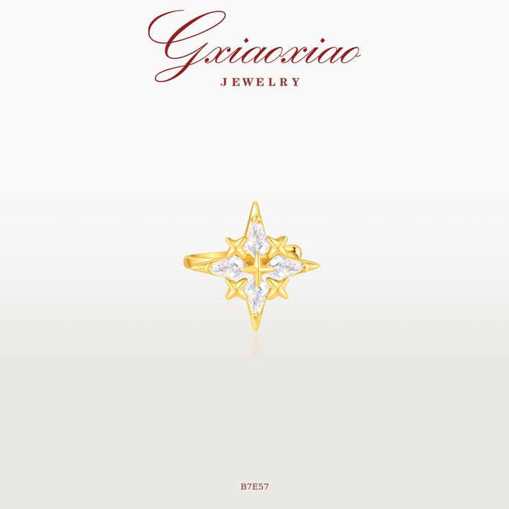 G XIAOXIAO耳饰气质时尚高级十字星星精致百搭耳夹 B7E57新年礼物