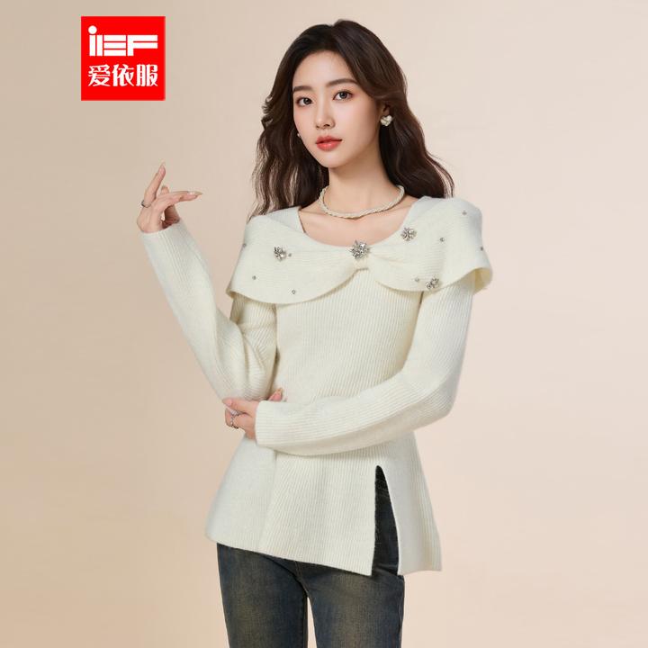 IEF/爱依服2025秋冬新款法式精致名媛淑女气质设计感通勤毛织上衣