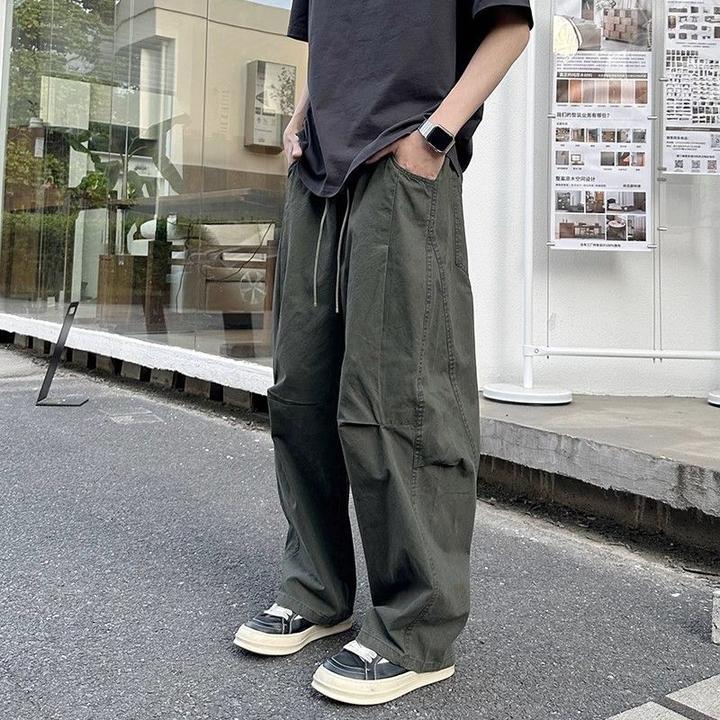 弯刀美式复古工装裤裤子休闲新款夏季伞兵休闲裤长裤直筒宽松百搭