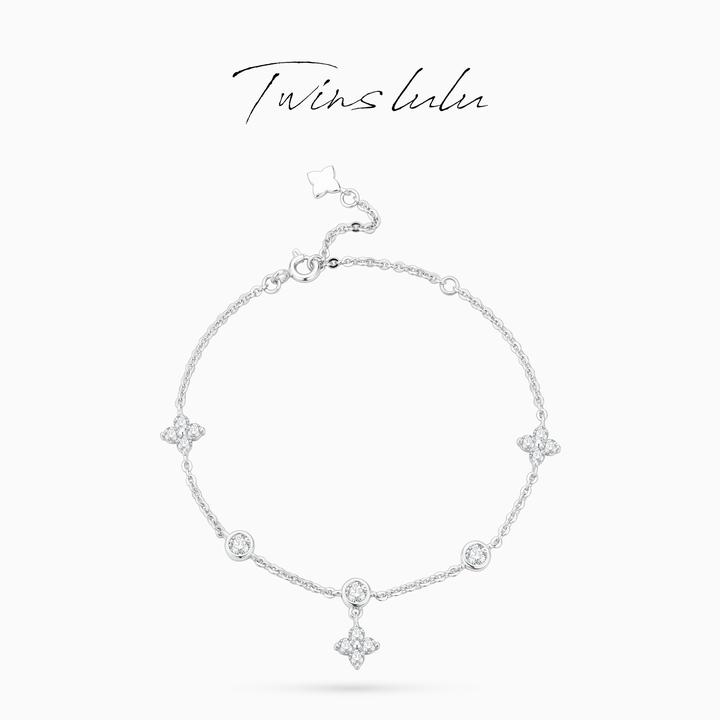 TWINS LULU 925银 镀K金 轻奢时尚经典百搭氛围感四叶手链TSS6793