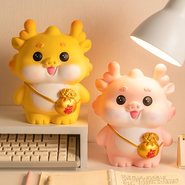 新款大号存钱罐生肖龙卡通搪胶学生毕业生日礼品可存可取储蓄罐