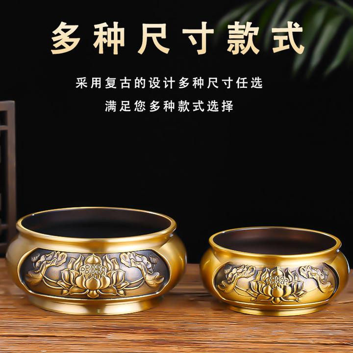 黄铜烧香炉供奉炉佛具线香炉供佛家用室内礼佛高档特大号财神仿古