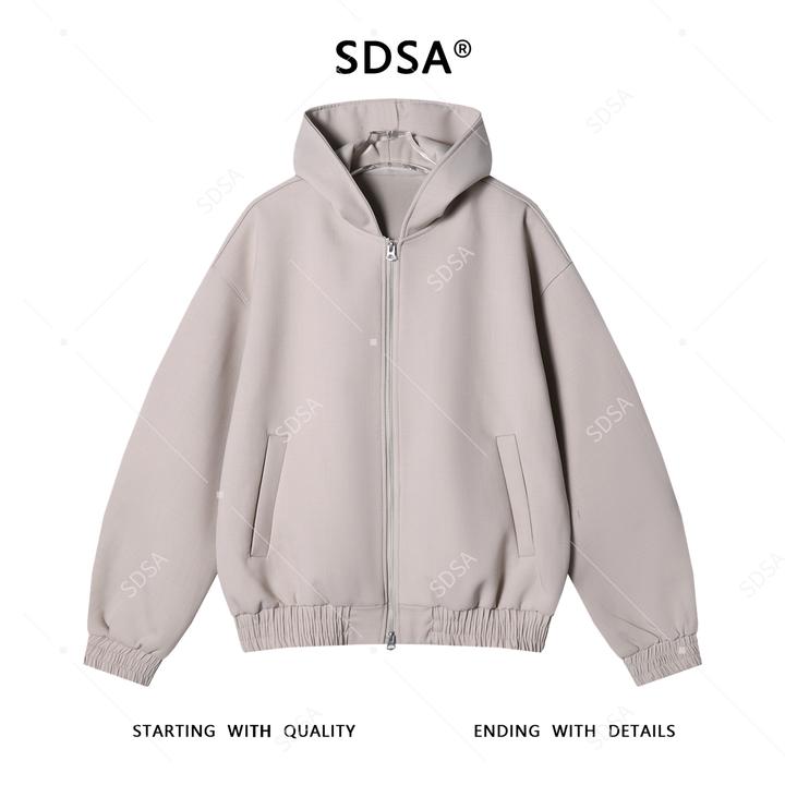 SDSA男士秋冬新款痞帅男装纯色拉链连帽卫衣情侣开衫百搭外套简约
