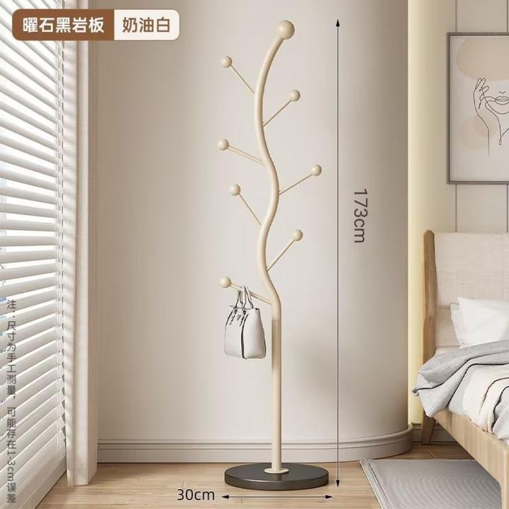 简易衣服架加粗加厚挂衣架奶油风卧室简约衣帽架款落地式收纳架