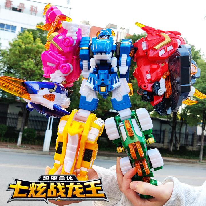 品牌正品七炫战龙王迷你特工队之超级恐龙力量超变炫鹰变形玩具