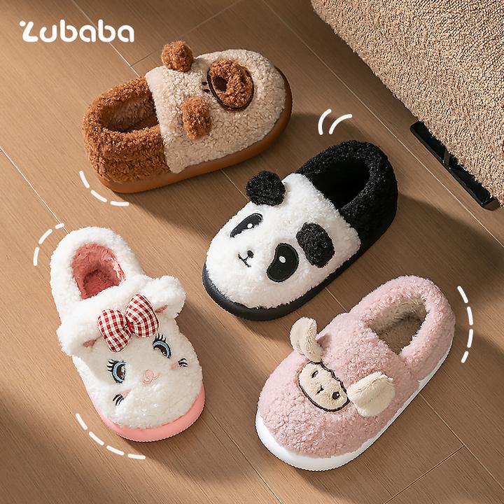 男童加绒包跟棉拖鞋2025新款冬季女孩宝宝居家室内防滑冬天亲子