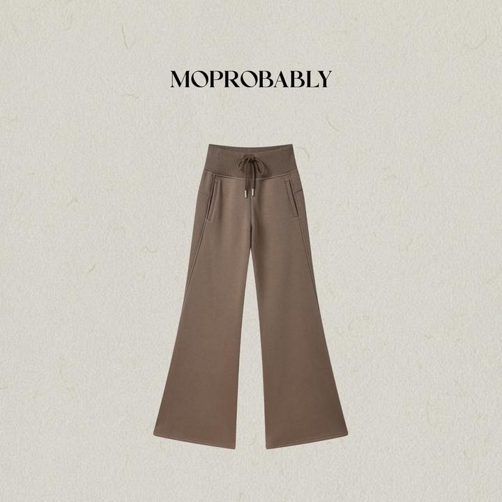 Moprobably李予诺「修腿裤」时尚简约百搭显瘦微喇休闲裤L5451082