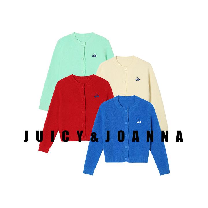 JUICY&JOANNA/橘子樱桃软糯撞色开衫