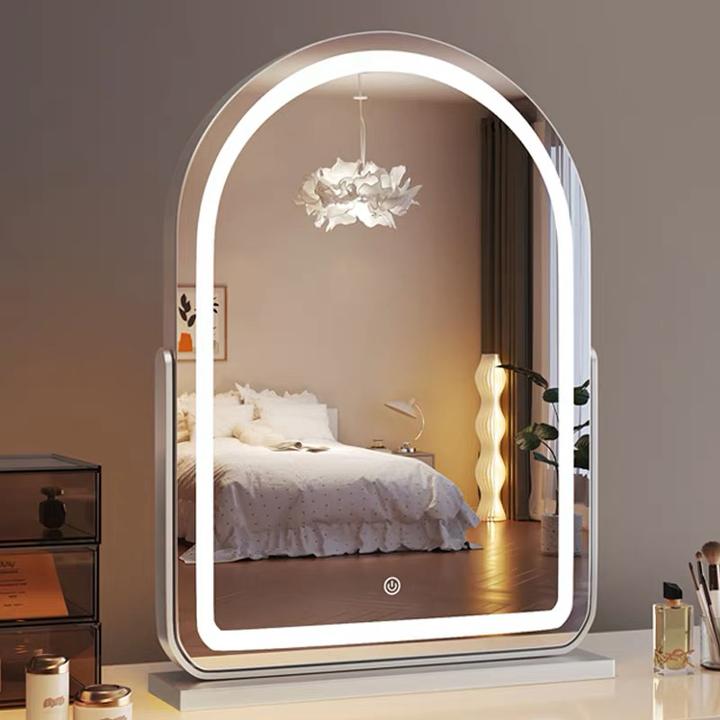 化妆镜补光灯可旋转台式桌面梳妆镜网红款高级感美妆专用大镜子