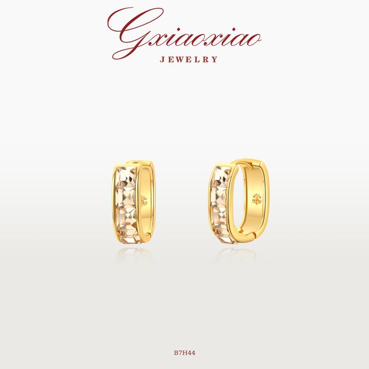 G XIAOXIAO 镀K金 法式气质高级精致百搭U形小众耳环 B7H44