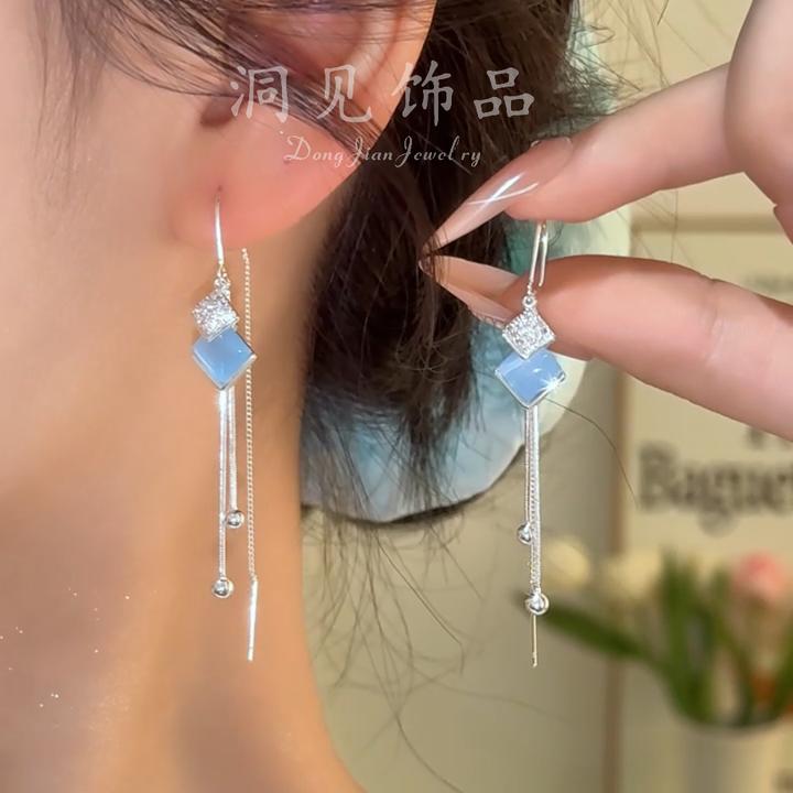 【采薇】简约精致流苏花朵国风轻奢耳钉耳扣ES699
