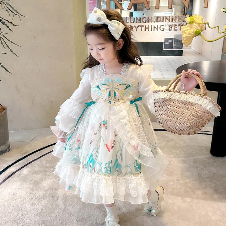 儿童洛丽塔公主裙春款女宝宝周岁生日礼服春秋装女童长袖连衣裙子