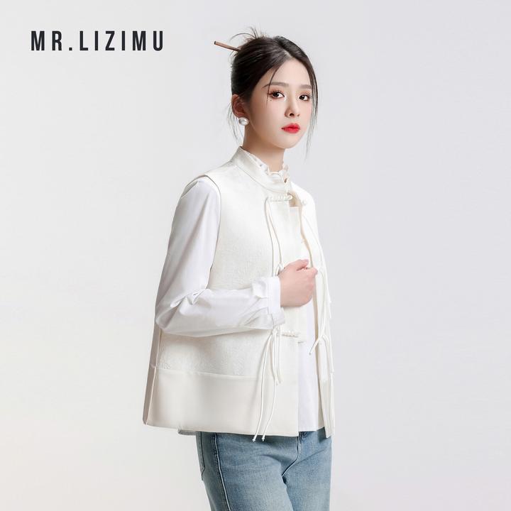 李子木先生国风新中式女装马夹马甲女款外穿新款提花流苏盘扣马夹