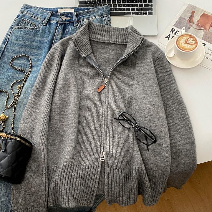 3447【鱼骨线】软糯慵懒温柔风高级感针织毛衣开衫外套百搭时尚