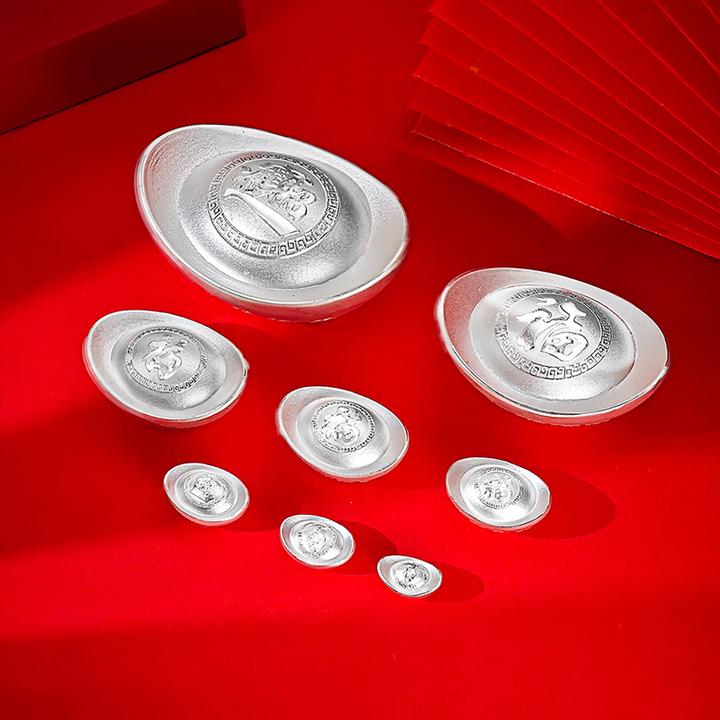 心草中国白银足银999实心银元宝银锭银制品摆件投资收藏送礼