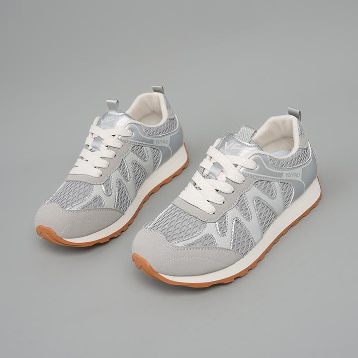 爆款厚底网面透气阿甘鞋女2025秋季新款复古百搭运动休闲防滑软底