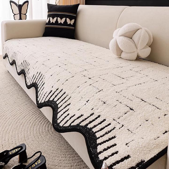 浦江沙发垫防滑耐磨毛绒沙发盖布秋冬保暖沙发坐垫防猫爪沙发毯子