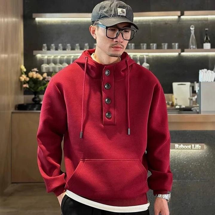 仓石一树潮牌加绒加厚连帽卫衣男冬季新款潮流宽松百搭纯棉情侣装